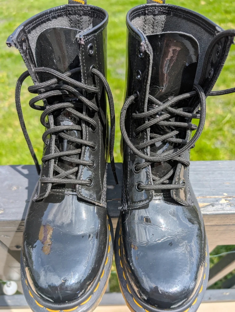 Dr. Martens Cotton Leather Lace-Up Boot - Picture 3 of 9